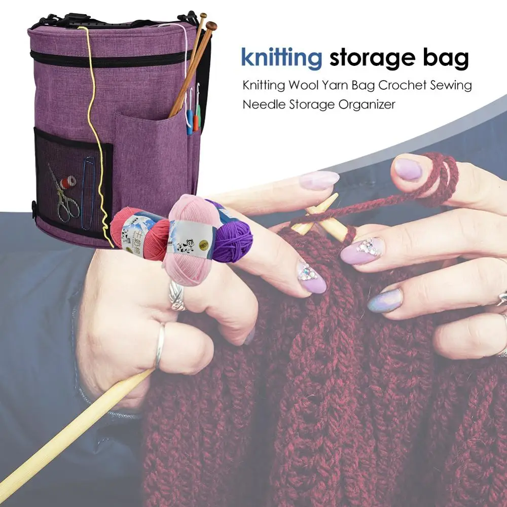 Вязание организации вязальные крючки нить и пряжа для хранения сумка органайзер