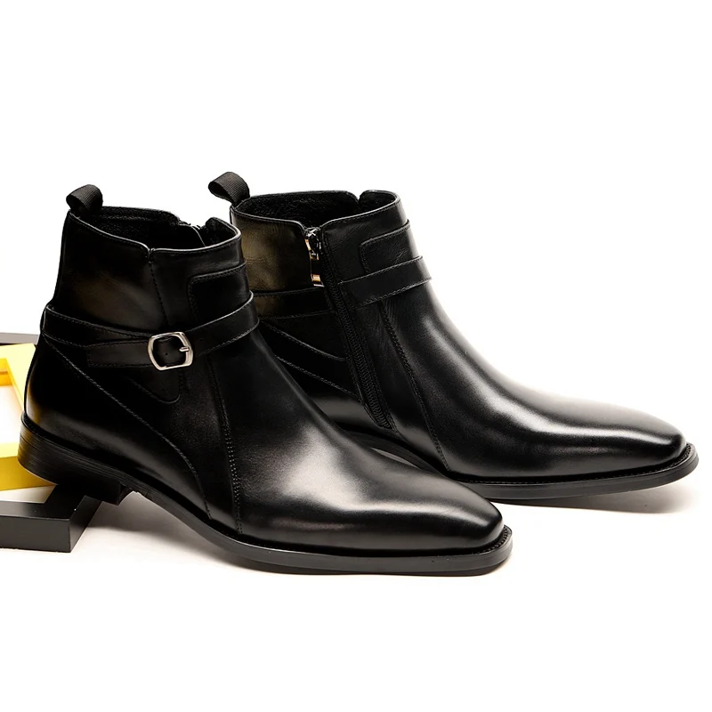 Элегантный квадратный носок мужская деловая официальная Туфли под платье обувь