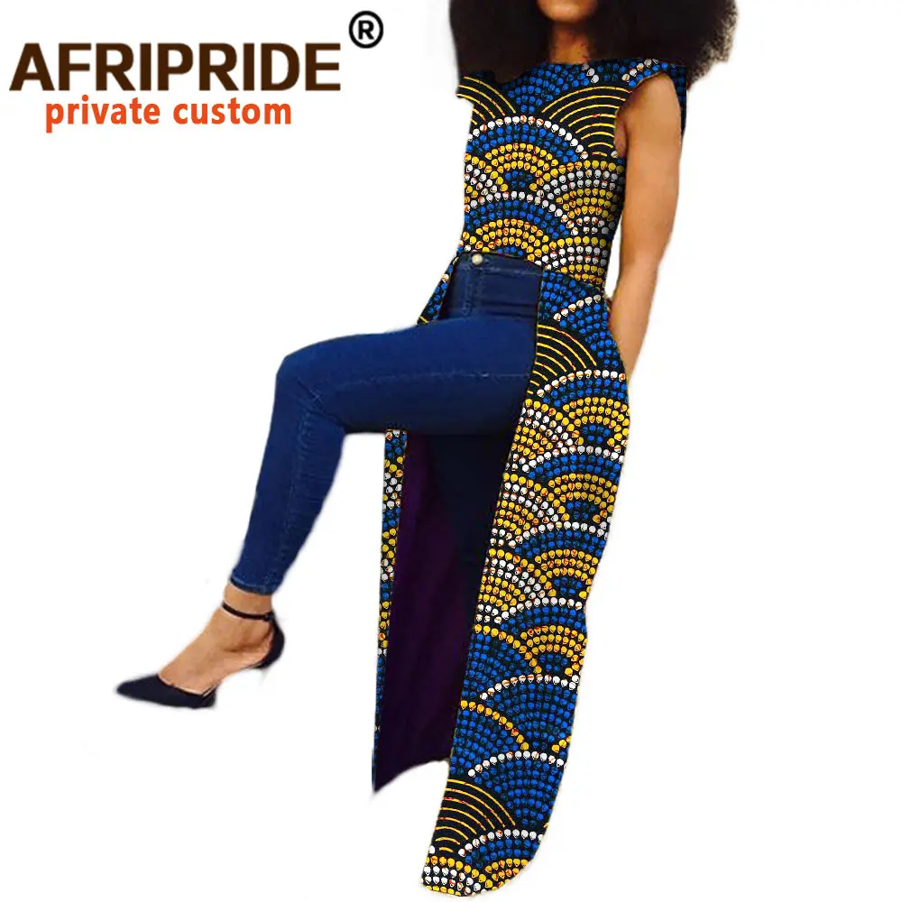 2020 африканская одежда для женщин AFRIPRIDE private custom без рукавов длинное пальто до