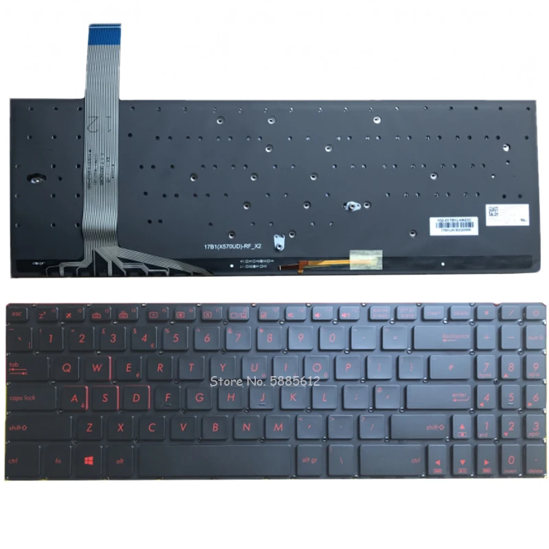 

English US Backlit Laptop Keyboard For ASUS FX570Z/FX570ZD/FX570U/FX570UD/FX570D K570U/K570UD/K570Z/K570ZD