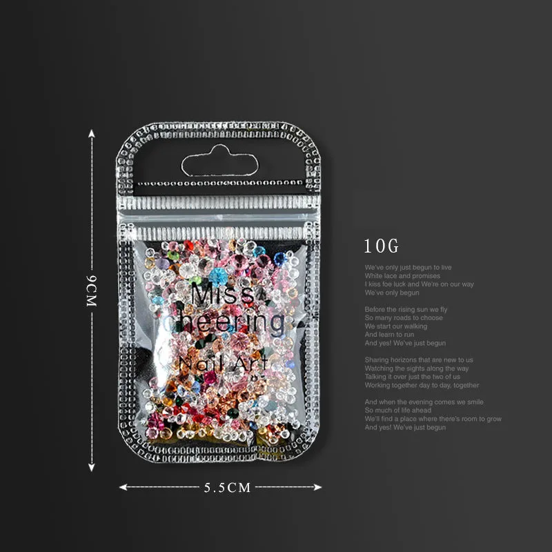 

10g/pack Mixed Nail Glass Diamond Jewelry Transparent Ab Resin Stone Rhinestone Diy Nail Art Decoration Glitter Crystal