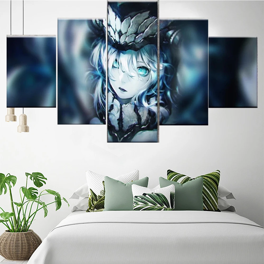 

5 Pieces Wall Art Canvas Painting Anime Character Poster Modern Bedroom Home Decoration Modular Living Room Framework Pictures