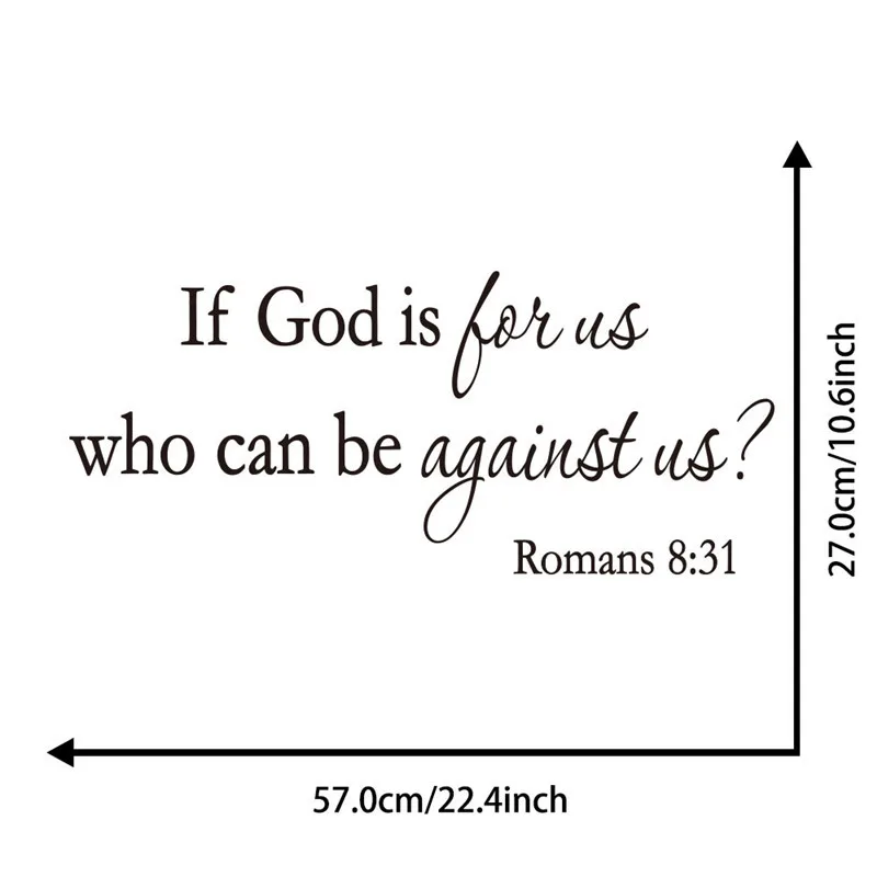 Наклейки на стену для комнат серия из Библии стихи украшения дома если Бог 8:31 |