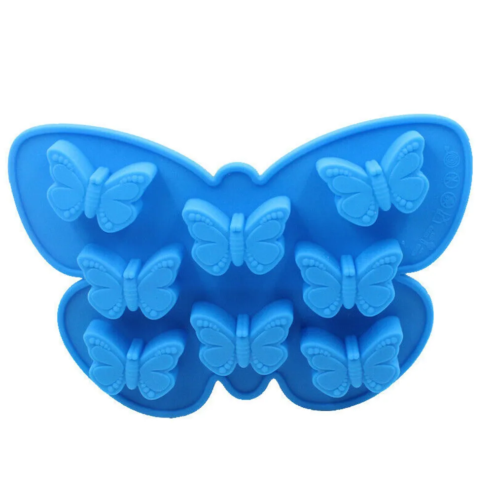 

8 Butterfly Silicone Mould Fondant Cake Topper Mold Chocolate Candy Baking Gift