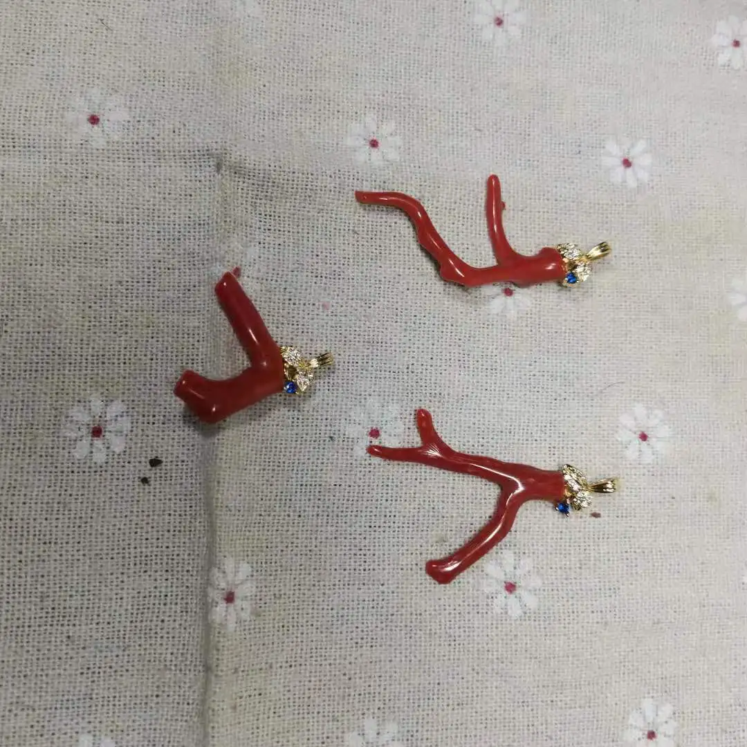 

202011Pure natural red coral branch pendant flawless s925 gold plated sieraden jolleria de mujer bizuteria necklace joia mulher