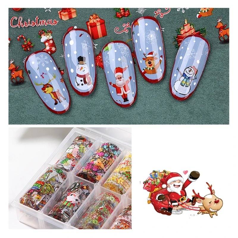 

Q1QD Colorful Halloween Nail Art Water Transfer Stickers Mixed Pattern Metallic Nail Stickers Manicure DIY Nail Decals Skull