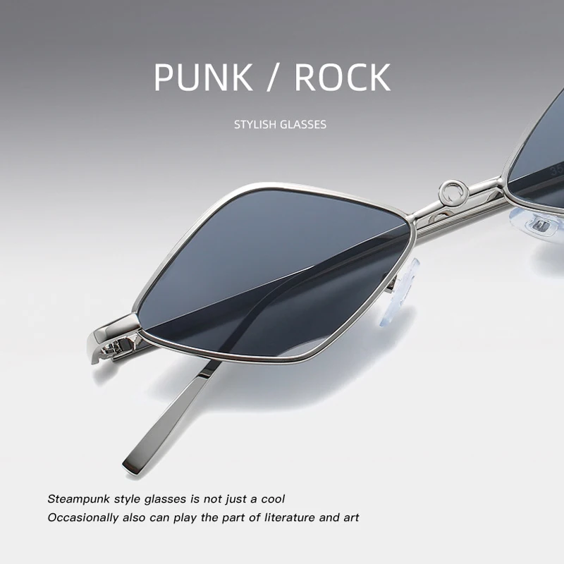 

Elbru Parallelogram Frame Retro Metal Sunglasses Outdoors Sunscreen Sunshade Fashion Small Frame Pendants Sunglasses UV400