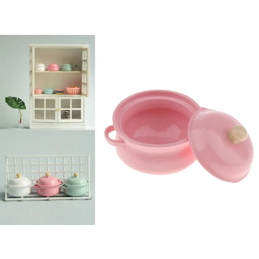 

Mini Pots - Miniature Dollhouse 1:12 Soup Pot Dolls Kitchen Decor Accessories