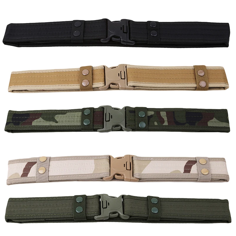 

2019 Outdoor Sport Combat Canvas Duty Tactical Belt with Plastic Army Military Adjustable Waistband for men