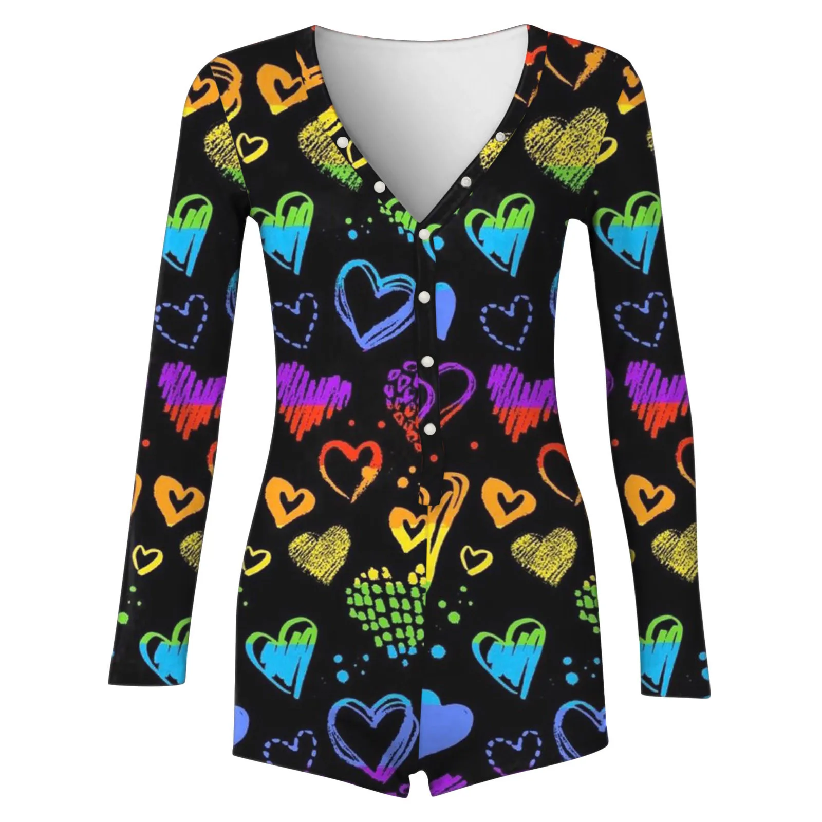 Одежда для сна на День святого Валентина комбинезон Женский пикантный с принтом