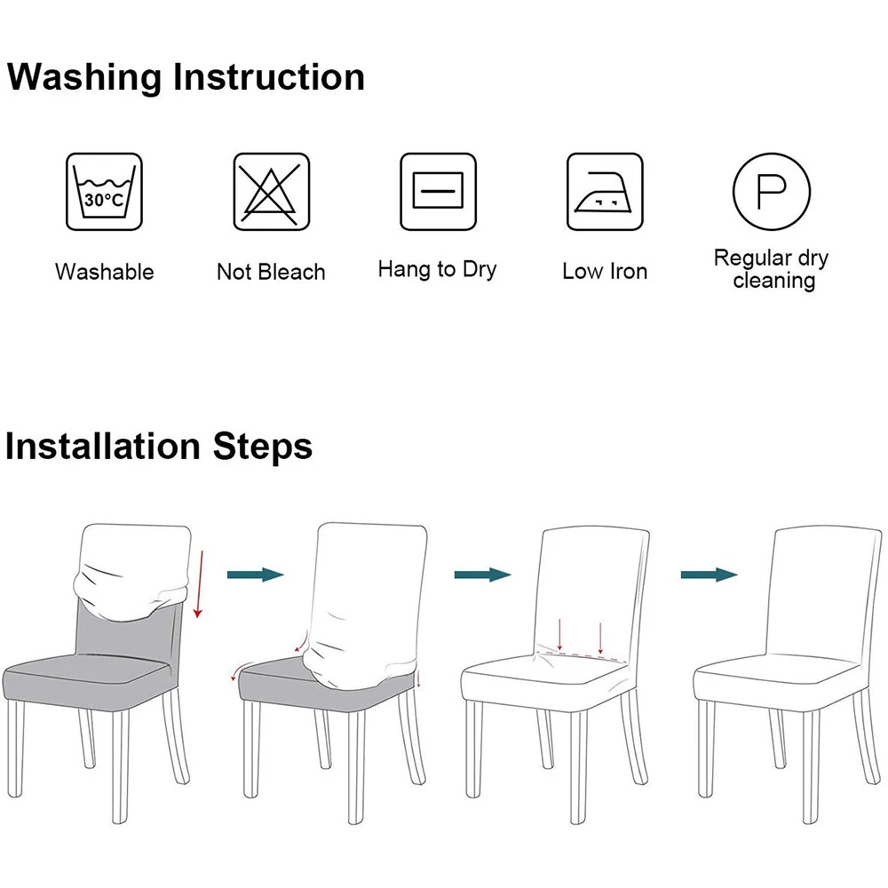 

1/2/4/6PCS Printed Dining Chair Cover Spandex Elastic Chair Slipcover Case Stretch Seat Cover for Wedding Hotel Living Room