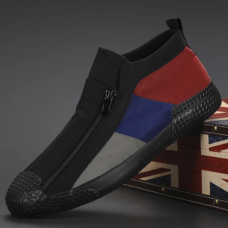 

YITU New Men's Canvas Shoes Summer Lazy Men's Vulcanize Shoes Designer Sneakers Spring/Autumn Men Slip-On Buckle Loafer Shoes