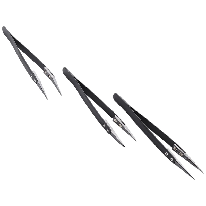 

Black Ceramic Tweezers Set - Antistatic,Anticorrosion,Antimagnetic,Highly Heat Resistant(3Pack)