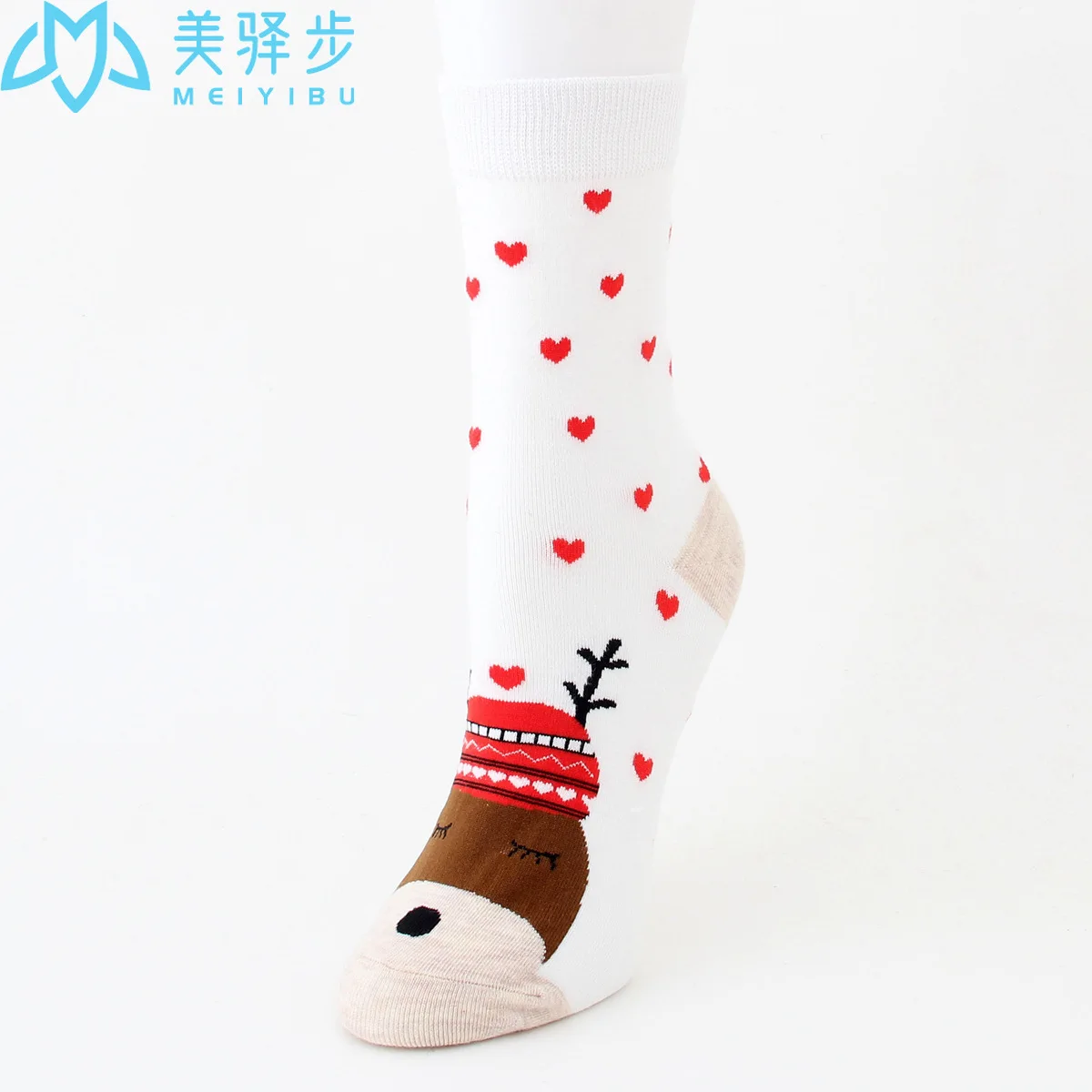 12 Pairs Per Set Winter Christmas Stocking Cartoon Santa Claus Elk Stockings Lovely Holiday Gift Socks