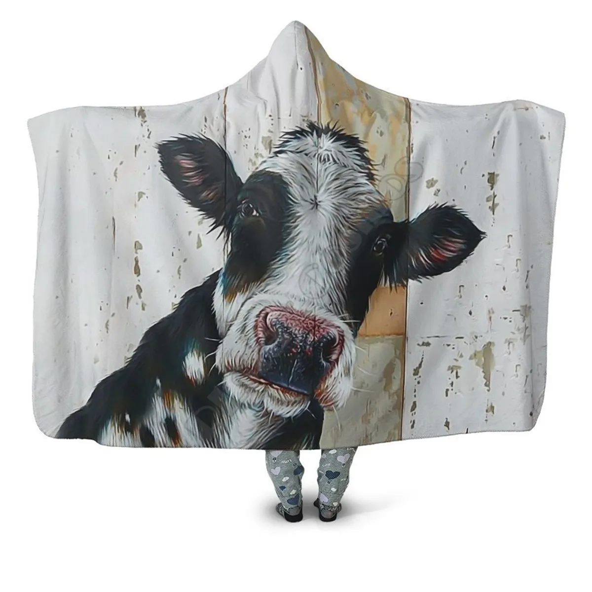 

Cow Kids Cute Breathable Hooded Blanket 3D Printed Wearable Blanket Adults kids Blanket blanket throw blanket