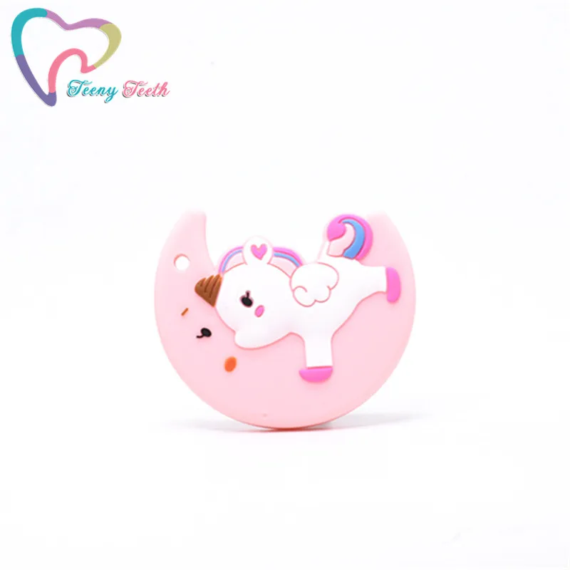 1PC BPA Free Baby Teethers Moon Unicorn Silicone Cartoon Animal Teether Beads Food Grade Teething Toys DIY Necklace Pendant | Украшения и