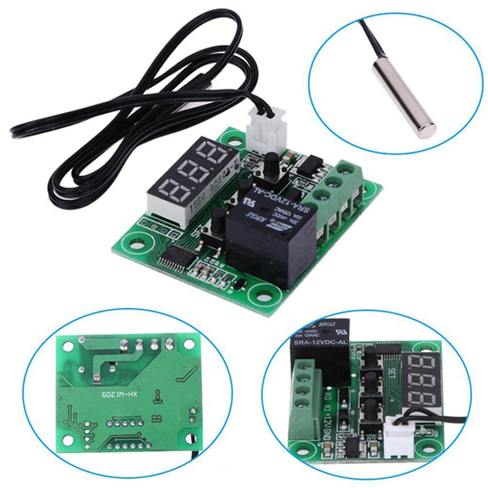 Цифровой светодиодный регулятор температуры W1209 плата термостата модуль датчика