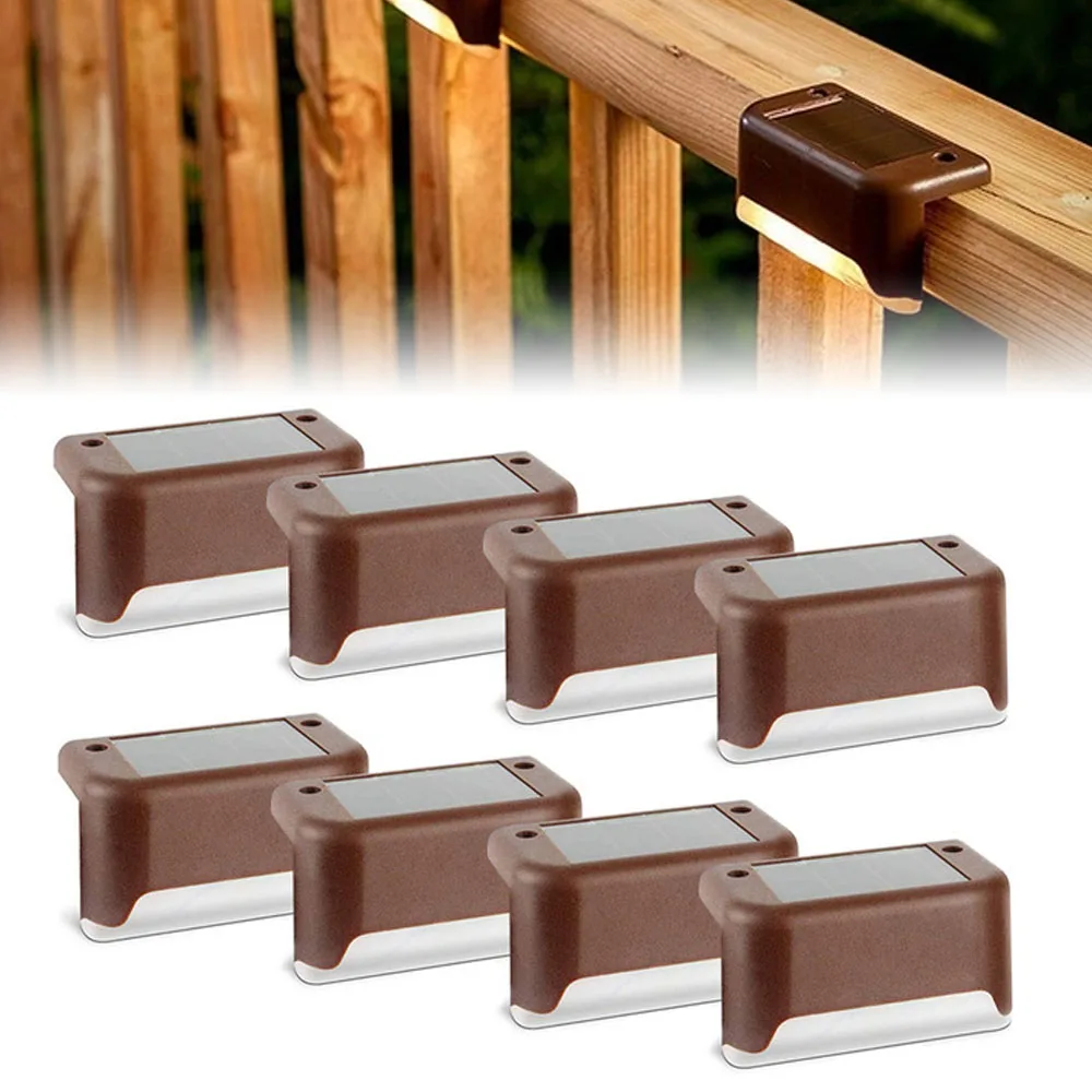 

4/8/16 Pcs LED Solar Stair Lamp Solar Step Lights Outdoor Waterproof Fence Lamp Decoration Garden Pathway Yard Patio Night Light