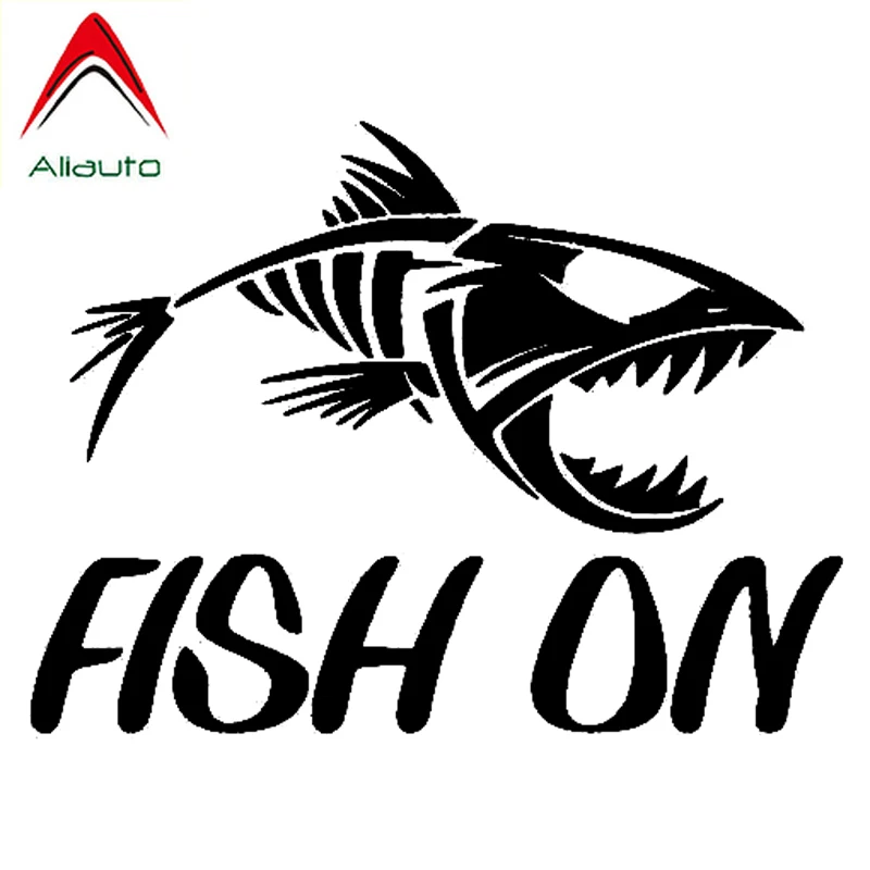 

Aliauto Fashion Car Sticker Fish on Fishing Decoration Sunscreen Waterproof Reflective Cartoon Animals Decal Vinyl,14cm*11cm