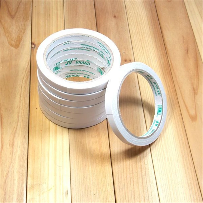 DL Wholesale double-sided adhesive white 10mm wide double-sided adhesive force thin tape double side tape stationery small gift