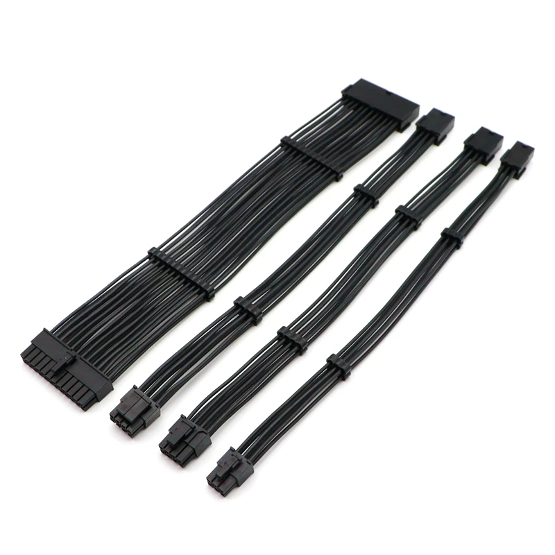 Индивидуальный цветной Удлинительный кабель ATX 24Pin CPU 4 + 4Pin GPU 6 2Pin 6Pin