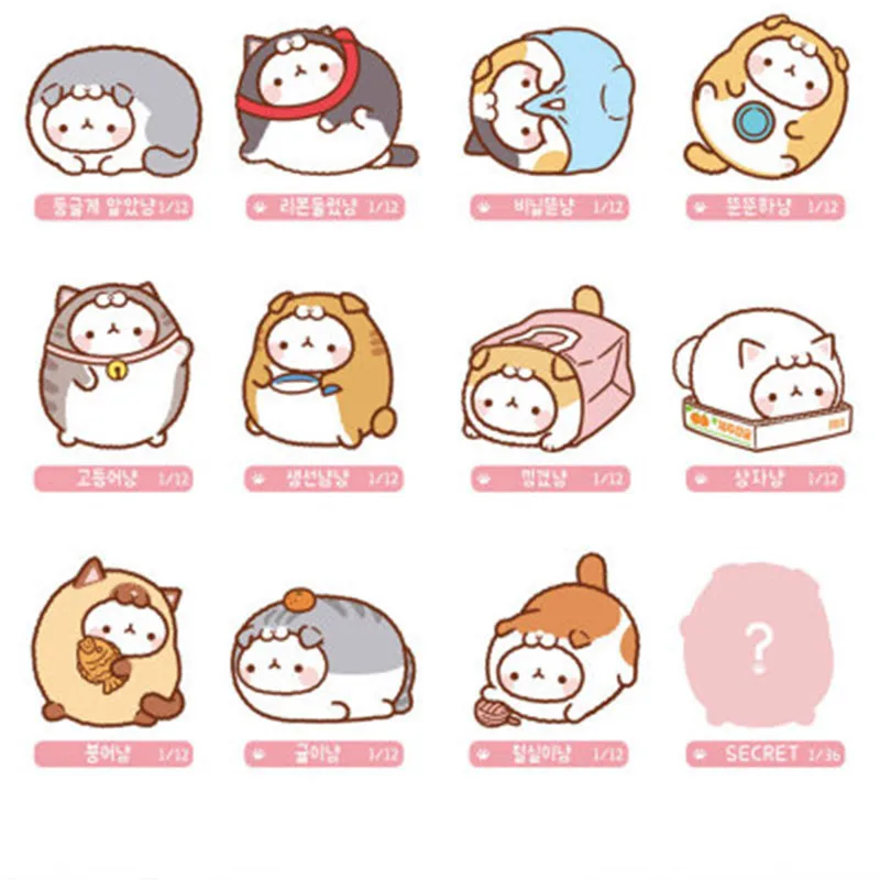 

5CM New Random Surprise Blind Box Toy Korea Cat Doll Lucky Anime Cartoon Room Decoration Accessories Toys For Children Gift