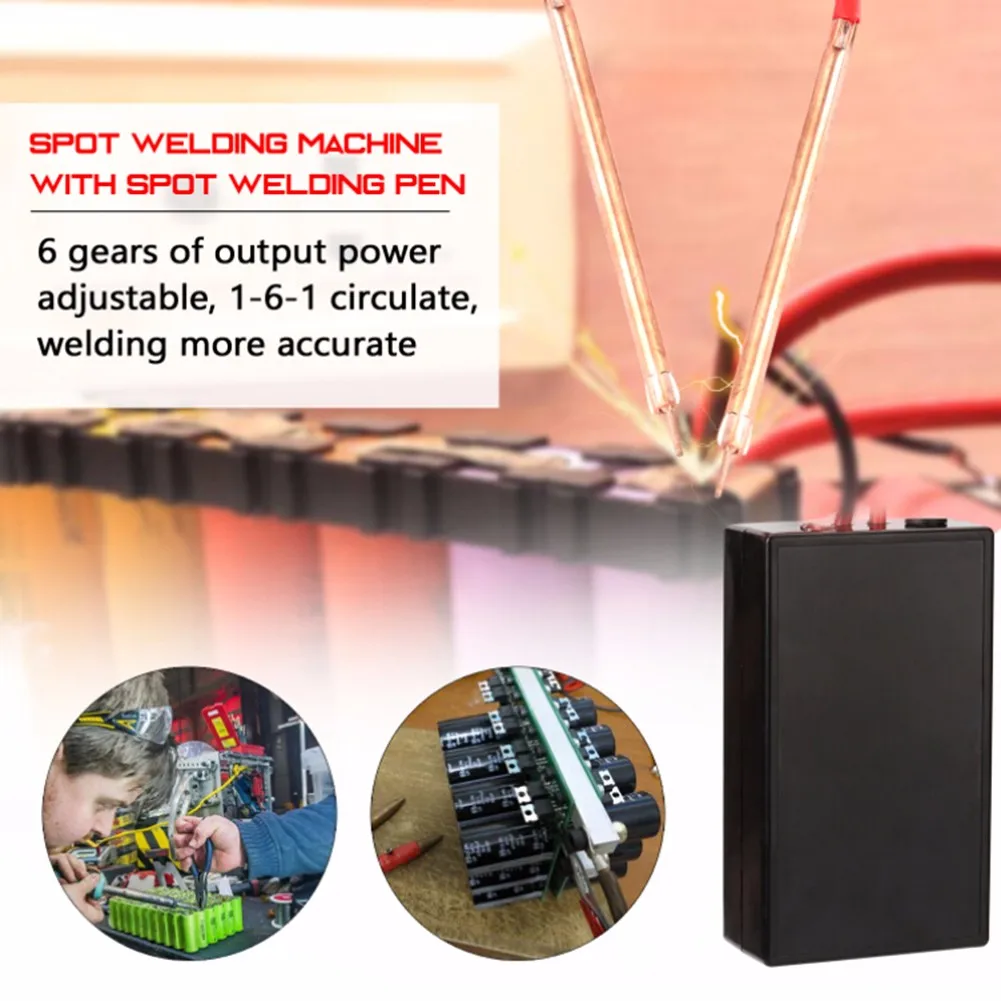 

Portable 6 Gears Spot Welder Adjustable 650 Battery Spot Welding Machine With 10AWG Multi-silicone-wire Self Detect Function