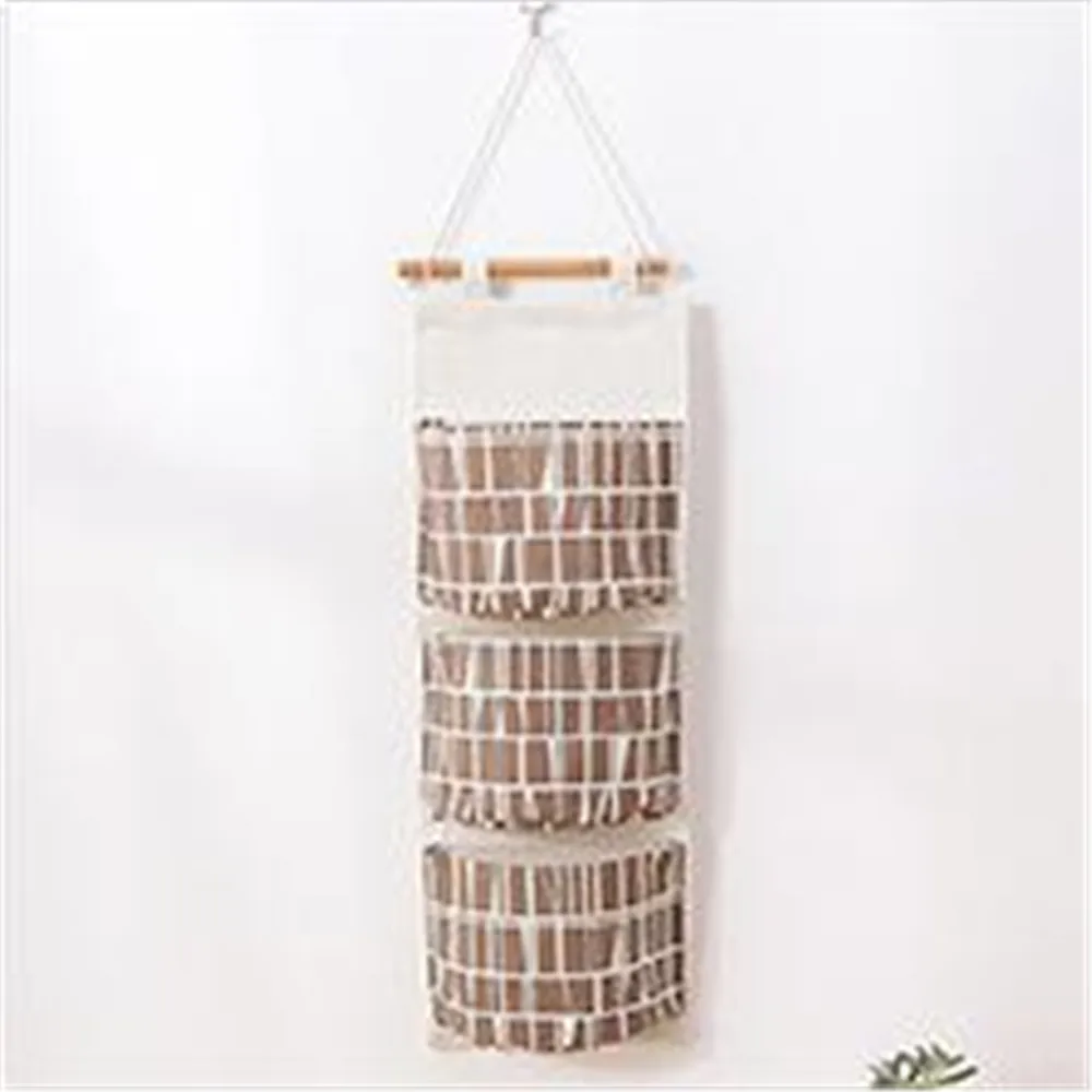56x20.5cm B Junejour 7 карманов настенные Висячие Сумки для хранения хлопок белье двери Органайзер водонепроницаемый мешок спальня офис контейнер - Цвет: 56x20.5cm B