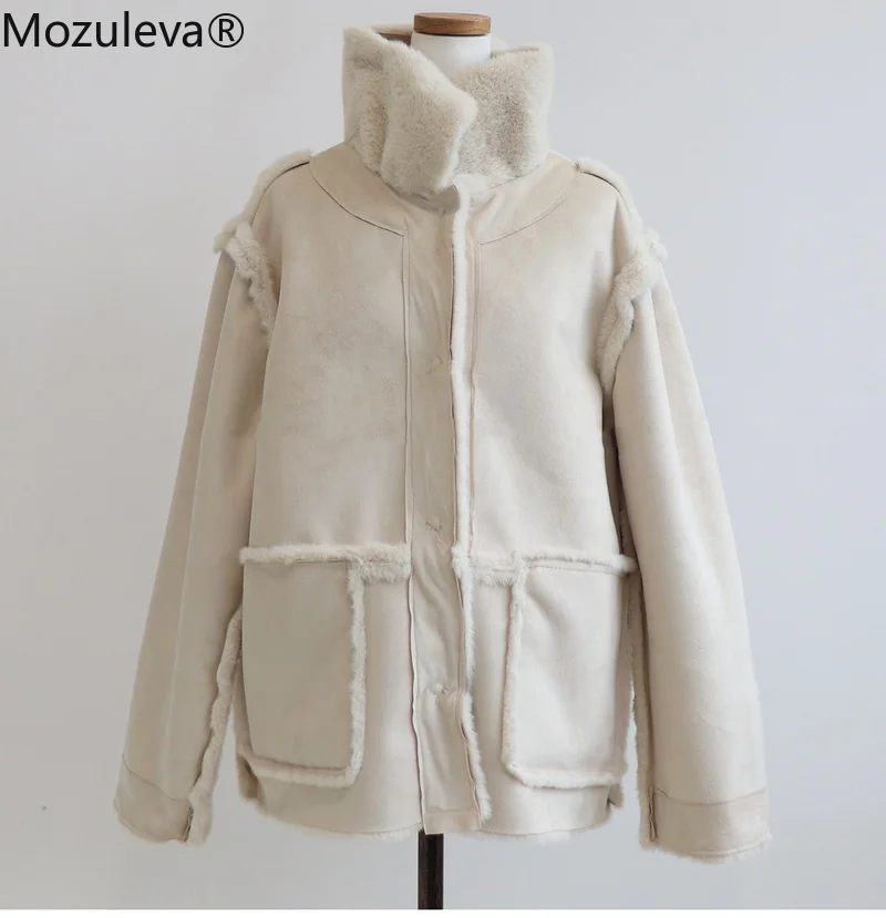 Женская зимняя куртка на искусственном меху с полосками | одежда