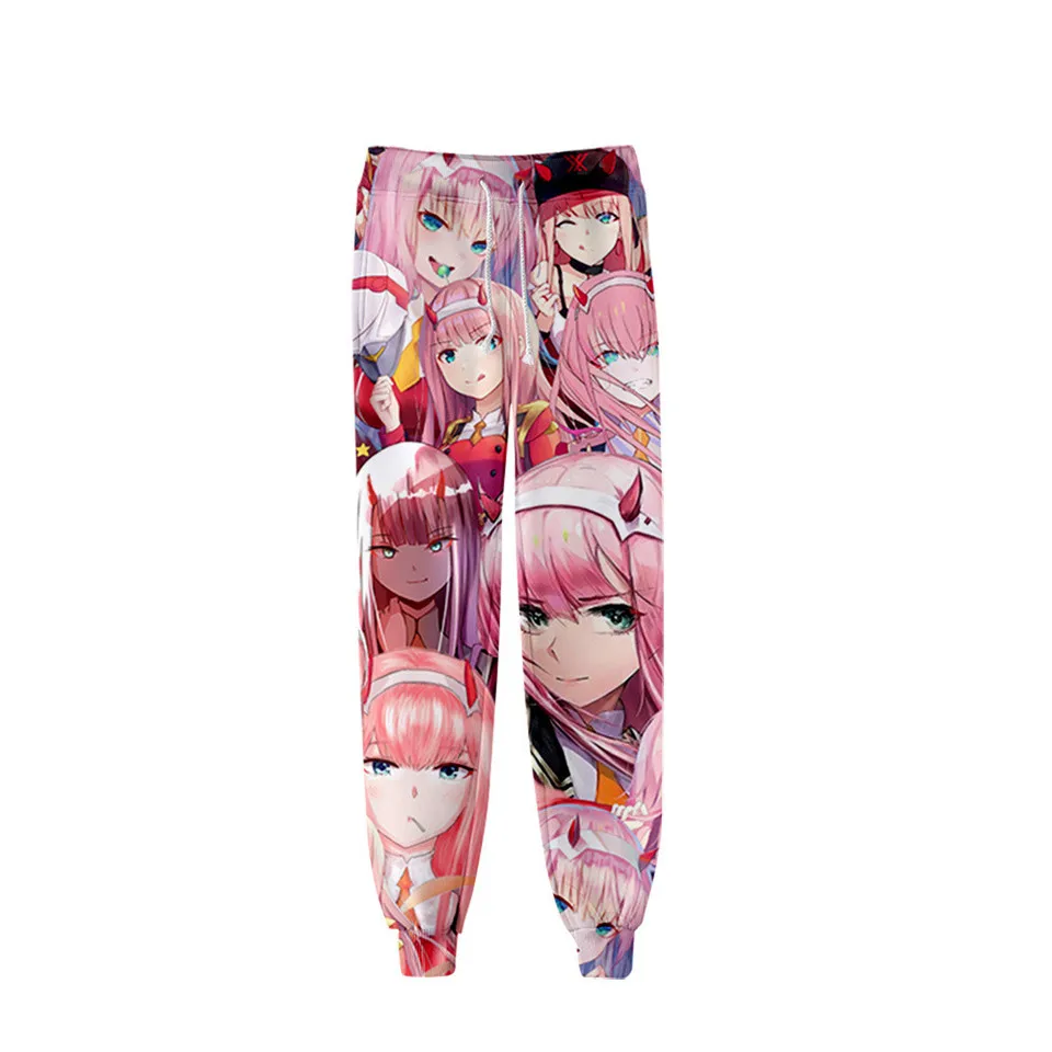 

2021 Anime DARLING in the FRANXX 3D Pants Jogging Zero Two Casual Men Women Sweatpants Cosplay Long Sport Trousers