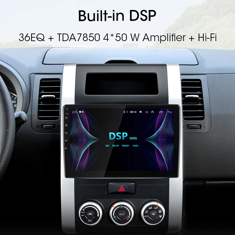 1" 2G+ 32G автомобильный Радио Мультимедиа DVD видео плеер навигация gps Android 8,1 4G для Nissan X-Trail T32 T31 Qashqai 2 din DSP RDS