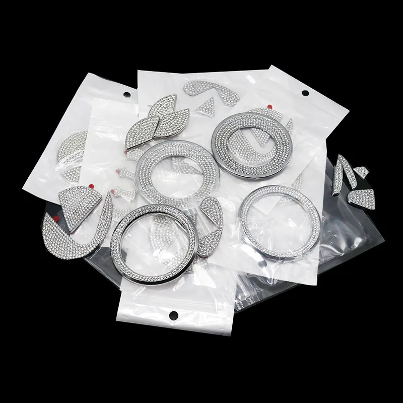 

1 Pcs Steering wheel car logo diamond decoration International car size Car decoration modification parts Diamond stickers