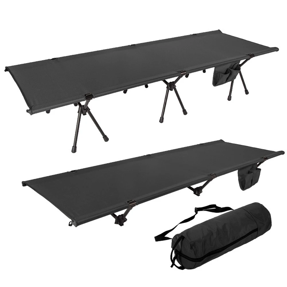

2021 Folding Camp Cot Ultralight Foldable Camping Bed Aluminum Alloy Hiking Sleeping Bed High and Low Use Camping Bed