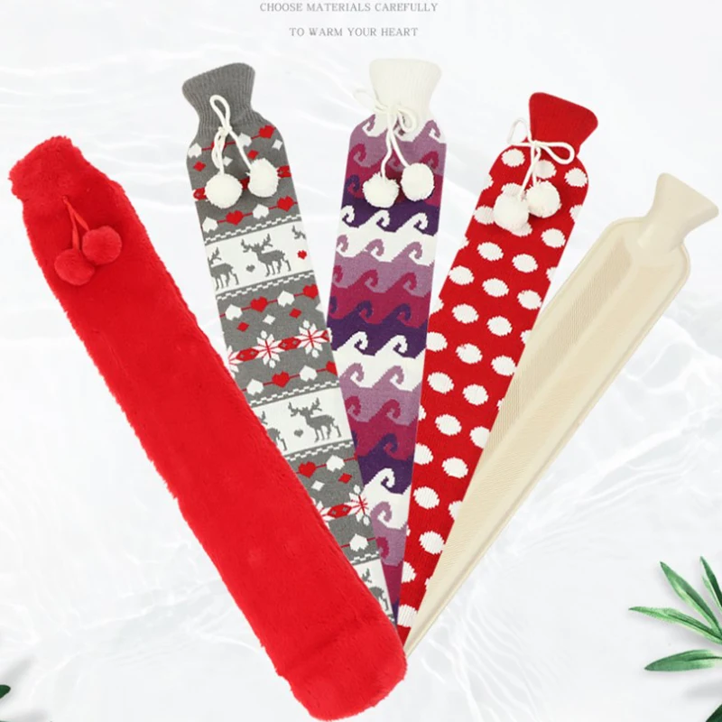 

Бутылка для горячей воды, вязаный плюшевый рукав, резиновый подогреватель для шеи и талии