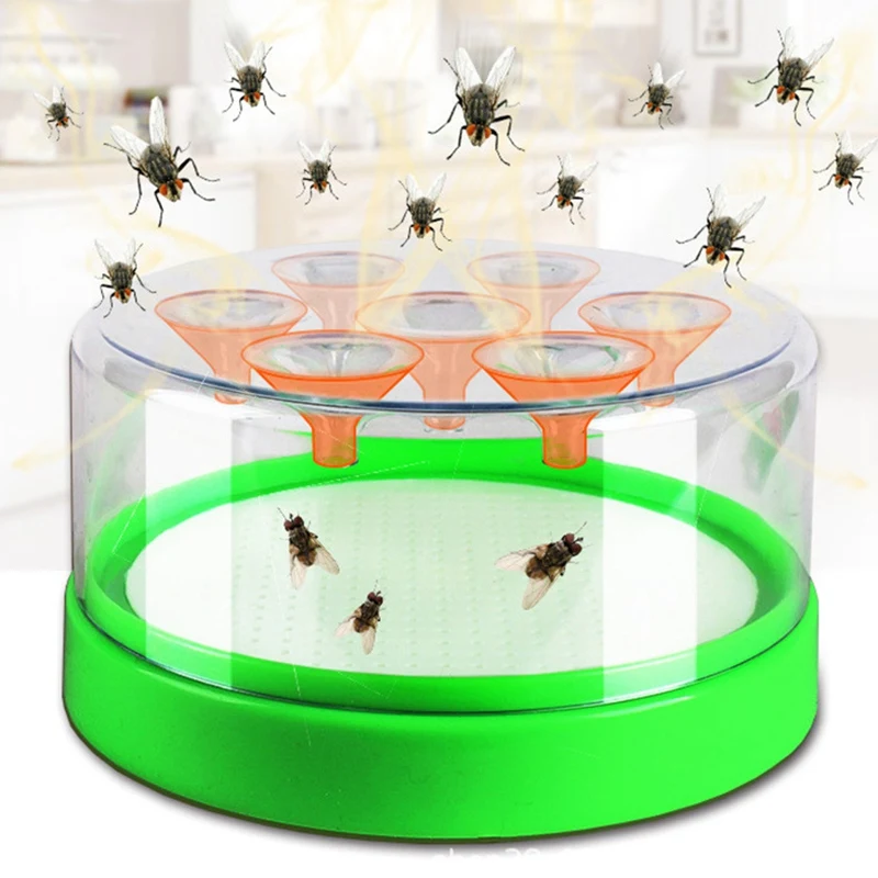 Многоразовая прозрачная зеленая ловушка мухи убийца Аттрактанты включены