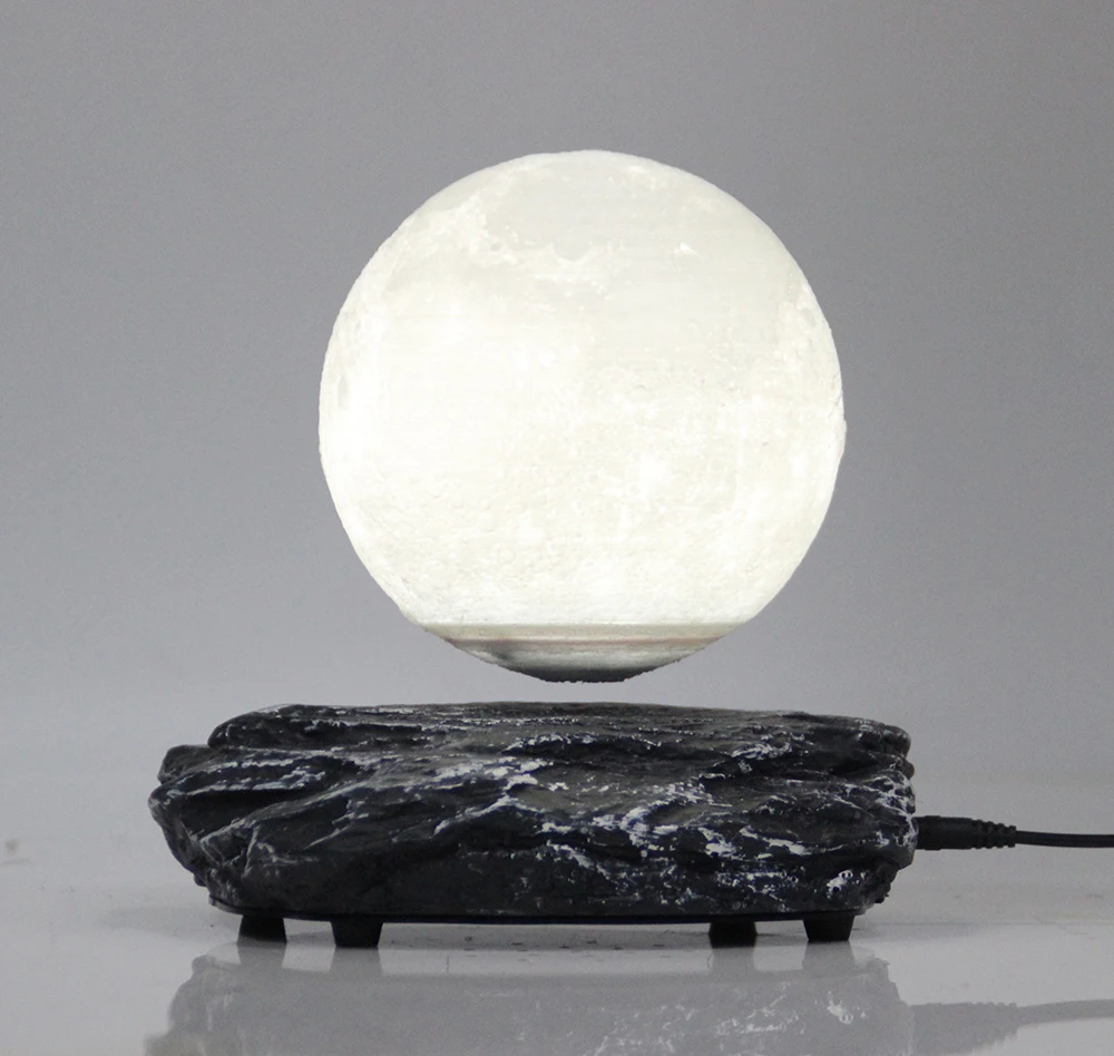 New strange gift study room bedroom Magnetic Levitation 6 inch moon Globe Stone imitation base Floating Night Light | Дом и сад