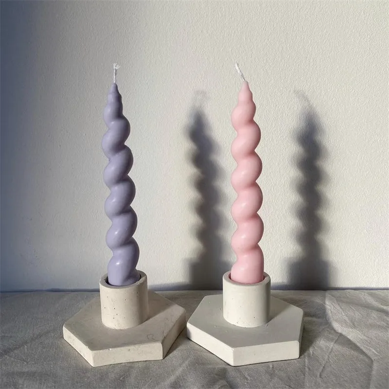 

Twisted Taper Silicone Candles Moulds DIY Sculptural Spiral Candle Mold Rope Taper Candle Making Handmade Aromatherapy Crafts