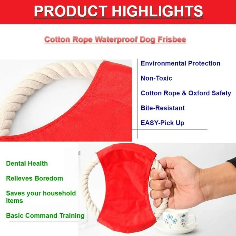 Прочная уличная игрушка для собак летающие диски из натурального хлопка веревка