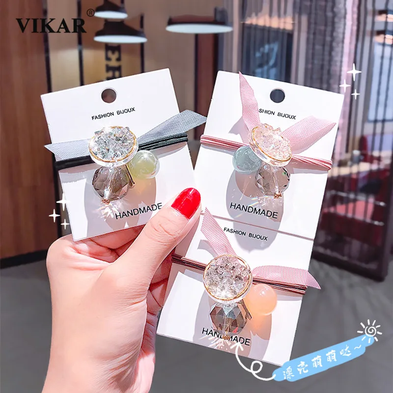 

VIKAR New Shining Crystal Ball Elastic Hair Bands Women Sweet Cute Ponytail Holder Scrunchie Headband Girls Hair Accessories