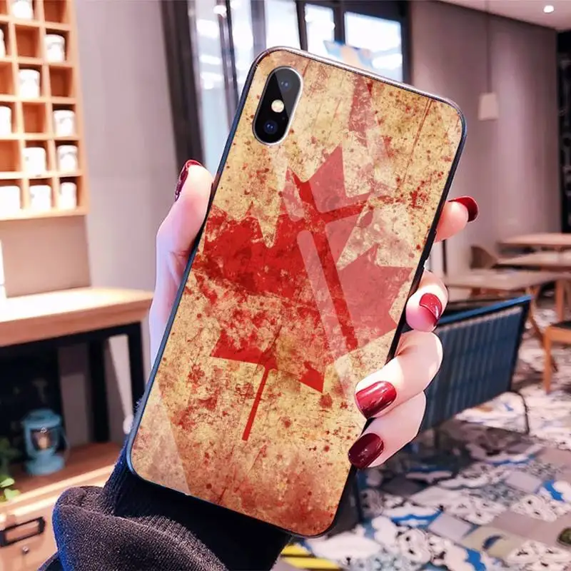 

MaiYaCa Canada flag Black Cell Phone Case for iPhone8 6 7 plus X XS XR XS MAX 11 pro max