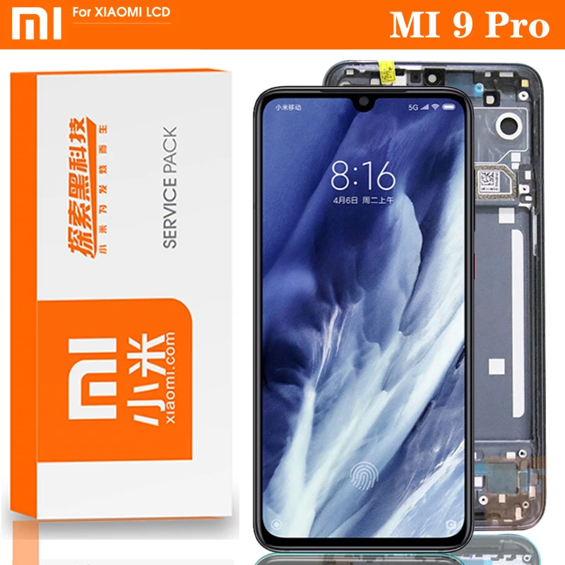 100% Оригинальный 6 39 &quotAmoled ЖК дисплей с рамкой для Xiaomi Mi 9 Pro сенсорным экраном