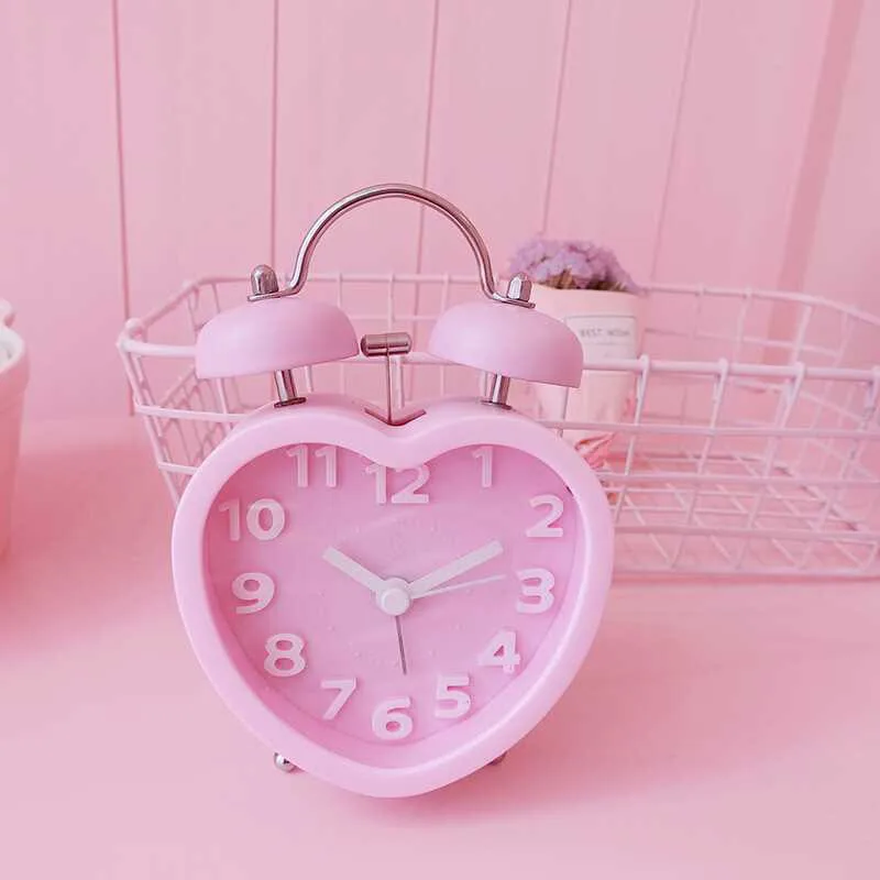 

Double Alarm Clock Double Bell Digital Display Classic Quartz Alarm Clock Alarm Clock Heart-Shaped Gift Desktop Lazy Person
