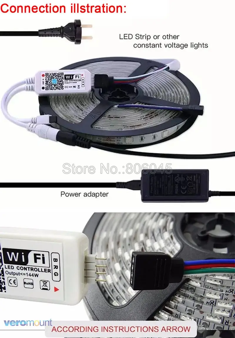 Magic Home WiFi-114 DC12V 24V Mini Wifi светодиодный RGBW управление er поддержка Amazon Alexa Google Home Голосовое управление телефоном приложение