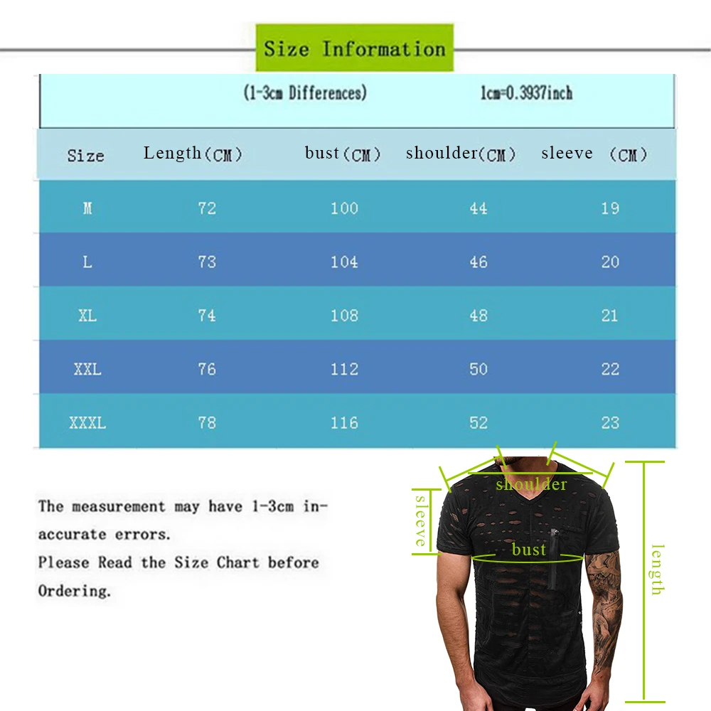 

Vogue Nice Men Ripped Hole T-shirts Design Men Summer O Neck Tops Men Short Sleeve VogueSolid Tee Tops Fashion Streetwear