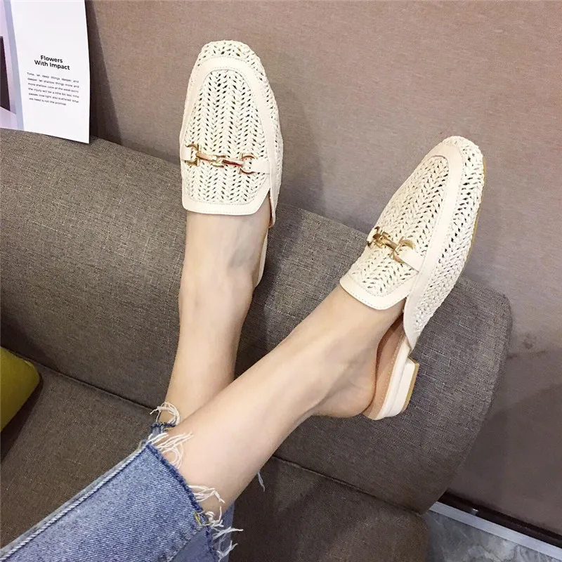 Wellwalk/брендовые туфли без задника с пряжкой; женские тапочки на плоской подошве; женская обувь без шнуровки; соломенная обувь; лоферы; женские тапочки с единорогом