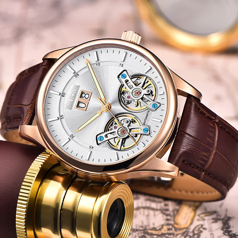 Часы HAIQIN мужские автоматические механические водонепроницаемые|Мужские часы| |