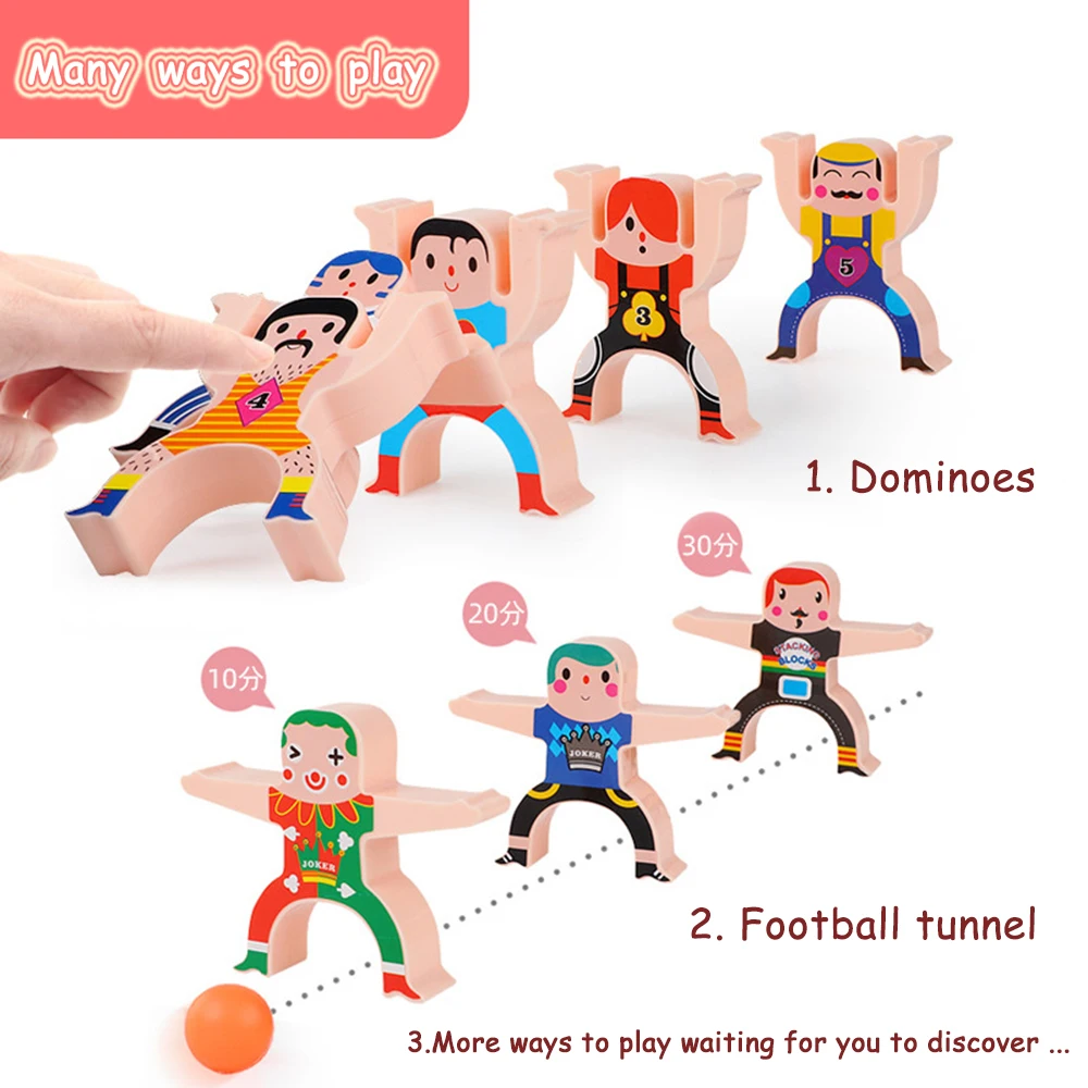 

Wooden Hercules Balance Building Blocks DIY Stacking Jade Wooden Toys Wooden Blocks Kids Educational Toys for Children