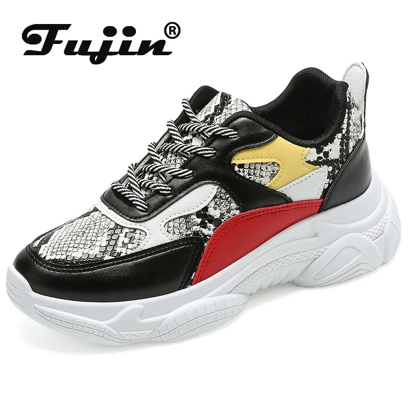 Fujin/Лидер продаж Женские кроссовки со змеиным принтом Дизайнерская
