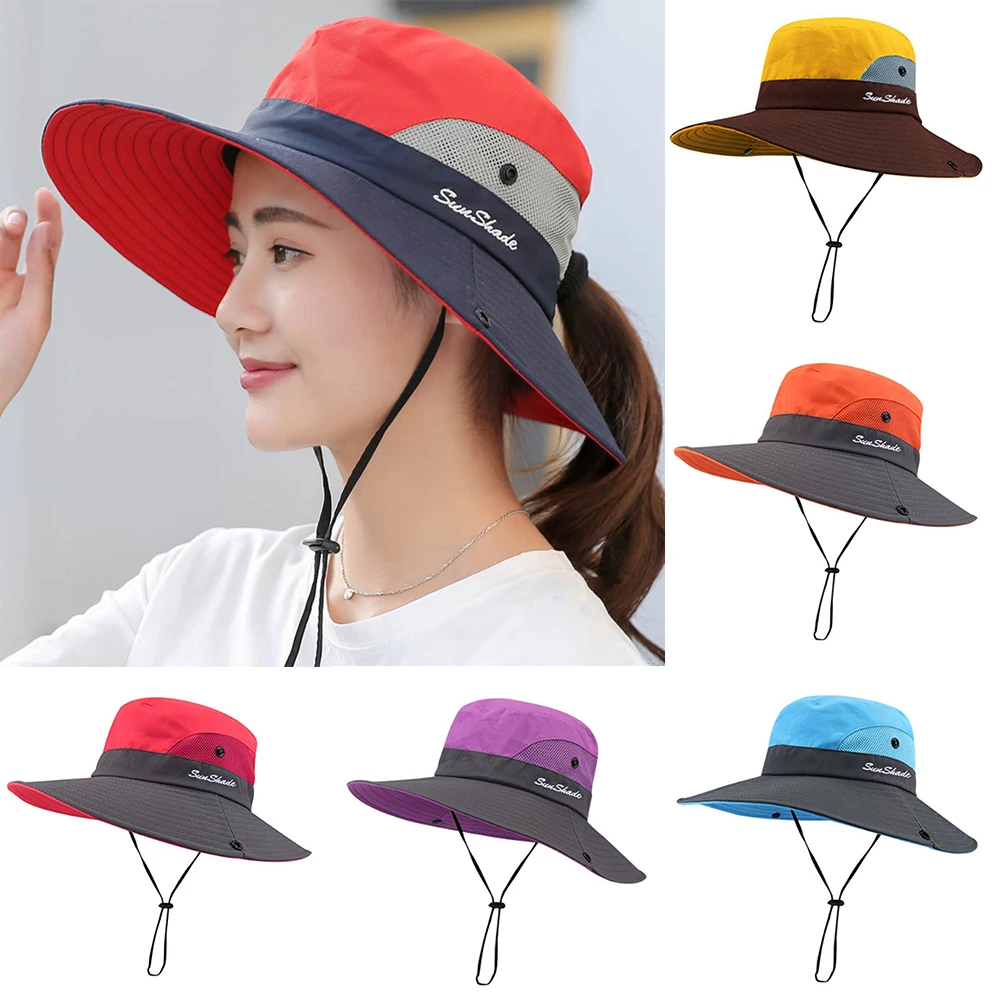 

Солнцезащитная шляпа с широкими полями защищает от УФ-лучей, защищает от черного загара и солнечных ожогов на пляже Модная женская кепка для занятий на открытом воздухе