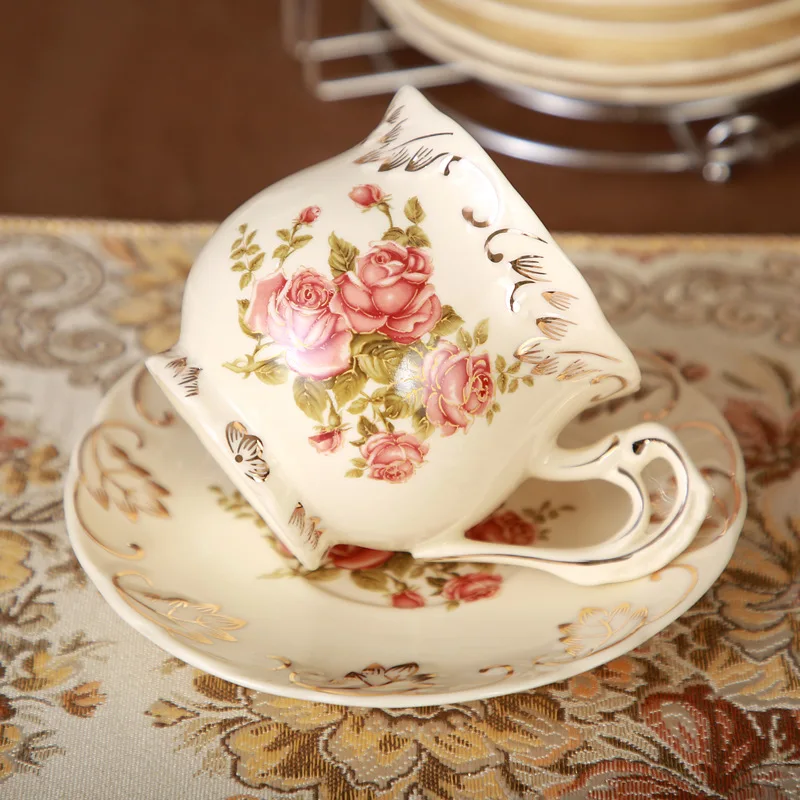 Кофейная чашка с ложкой ручной работы креативные европейские фарфоровые чашки